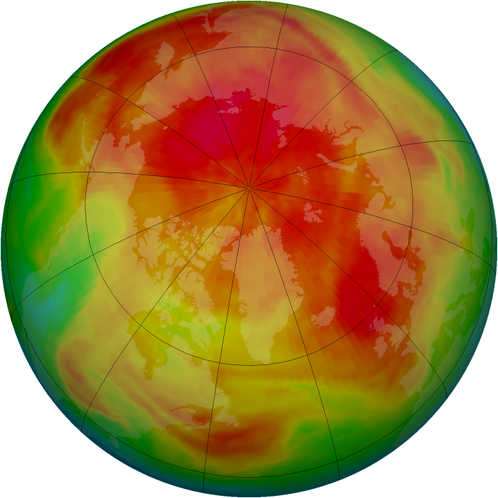 Arctic ozone map for 28 March 1984